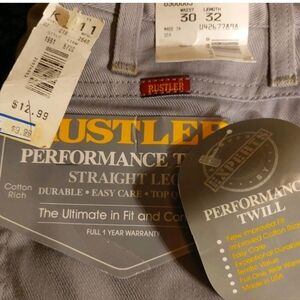 Rustler Straight Leg NOS New Jeans - Light Gray Vintage 70s 80s 30x32 Twill